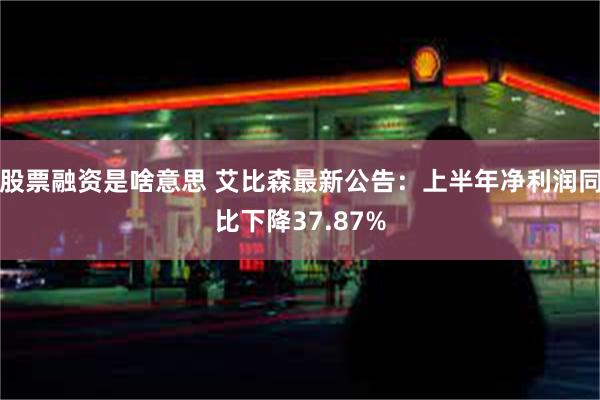 股票融资是啥意思 艾比森最新公告：上半年净利润同比下降37.87%