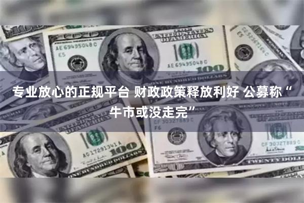 专业放心的正规平台 财政政策释放利好 公募称“牛市或没走完”