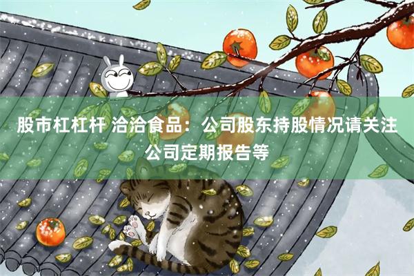 股市杠杠杆 洽洽食品：公司股东持股情况请关注公司定期报告等